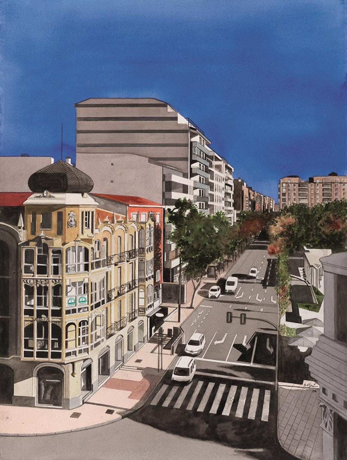 Uno de los cuadros de Satur Vizán