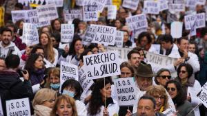Manifestación convocada por el sindicato Amyts el pasado 21 de diciembre en Madrid, en apoyo de la huelga de médicos y pediatras de Atención Primaria.