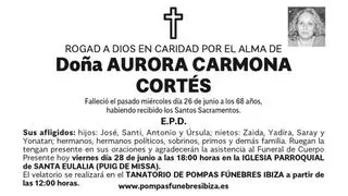 Esquela Aurora Carmona Cortés