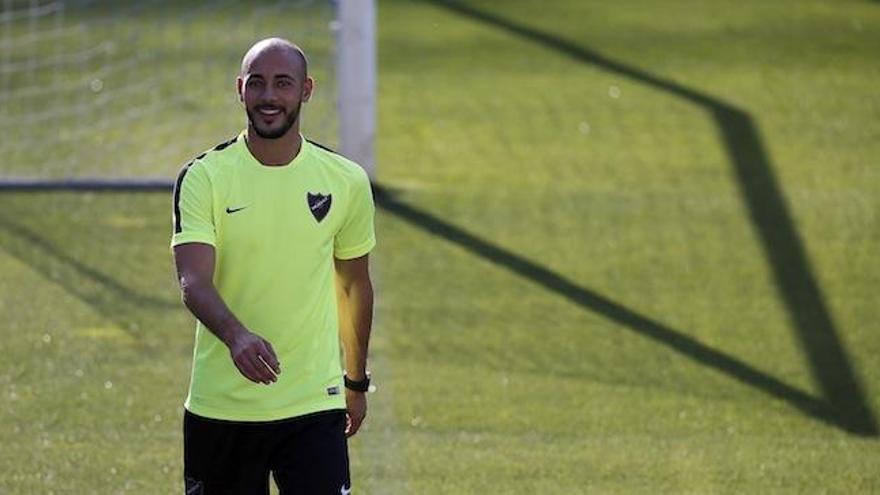 Nordin Amrabat en el entrenamiento en solitario de hoy.