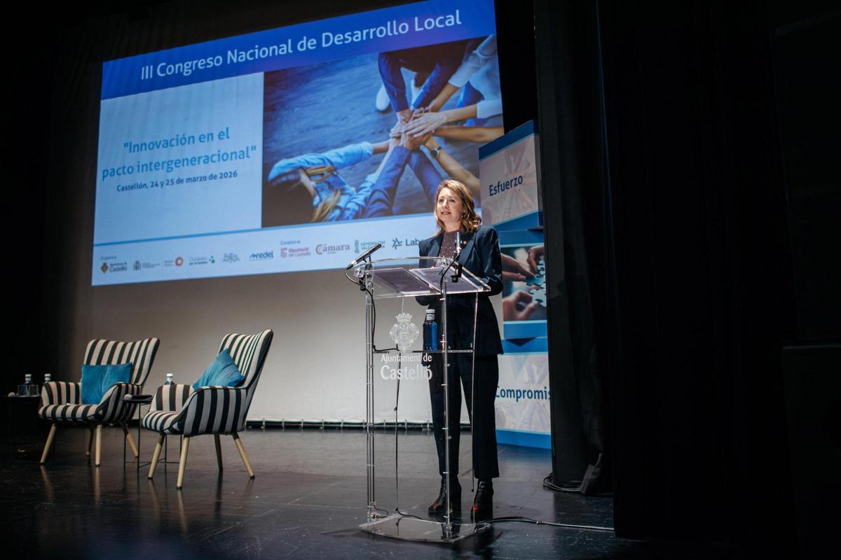 La alcaldesa en la apertura del III Congreso de Desarrollo Local, este martes.
