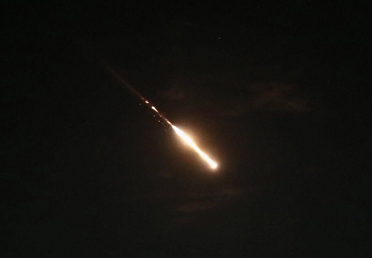 Imagen del cielo de Jerusalén por la interceptación de los ataques de Irán contra Israel