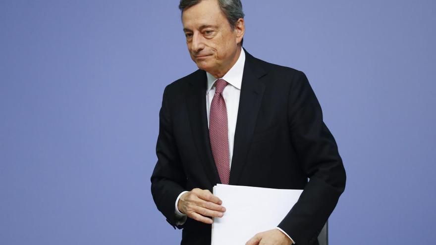 Mario Draghi, ayer en la sede del BCE.