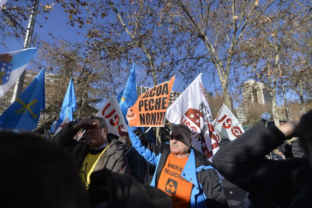 Manifestación de trabajadores de Alcoa en Madrid