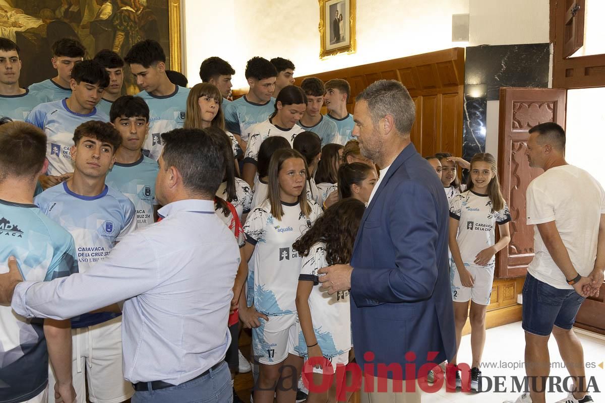 Recepción de los equipos de fútbol de las Escuelas Municipales de Caravaca que han conseguido ascenso