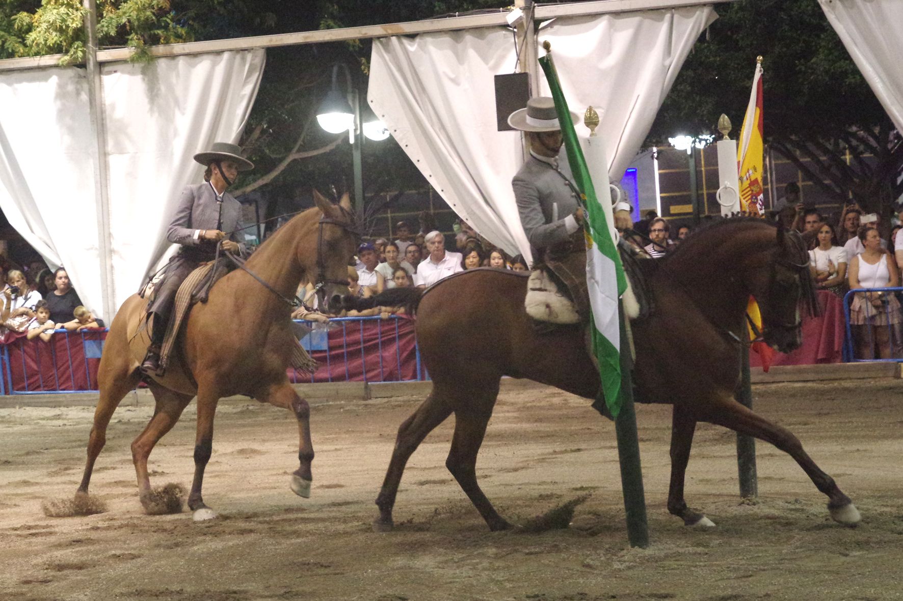 Exhibición ecuestre en el Real de la Feria de Málaga 2022