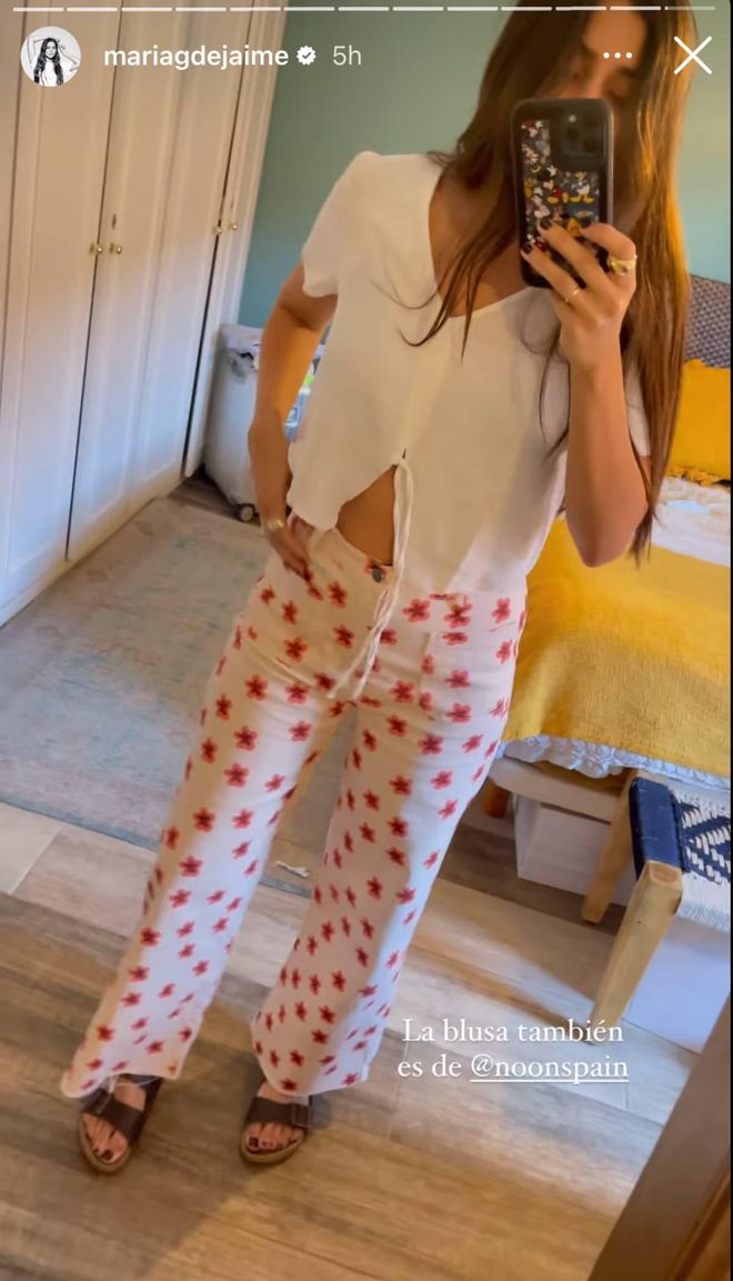 María García de Jaime pantalón estampado de Noon