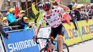 Carlos Rodríguez, en su victoria, cuando ganó la última etapa del Tour del Porvenir 2021.