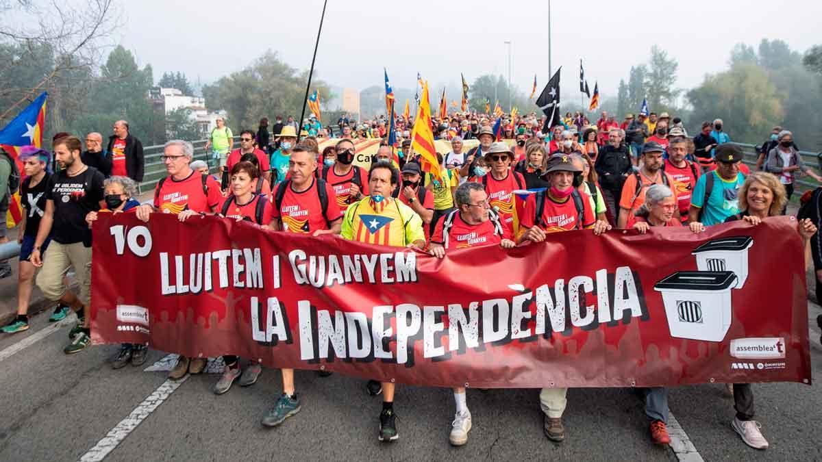 Marcha independentista convocada por la ANC en Girona