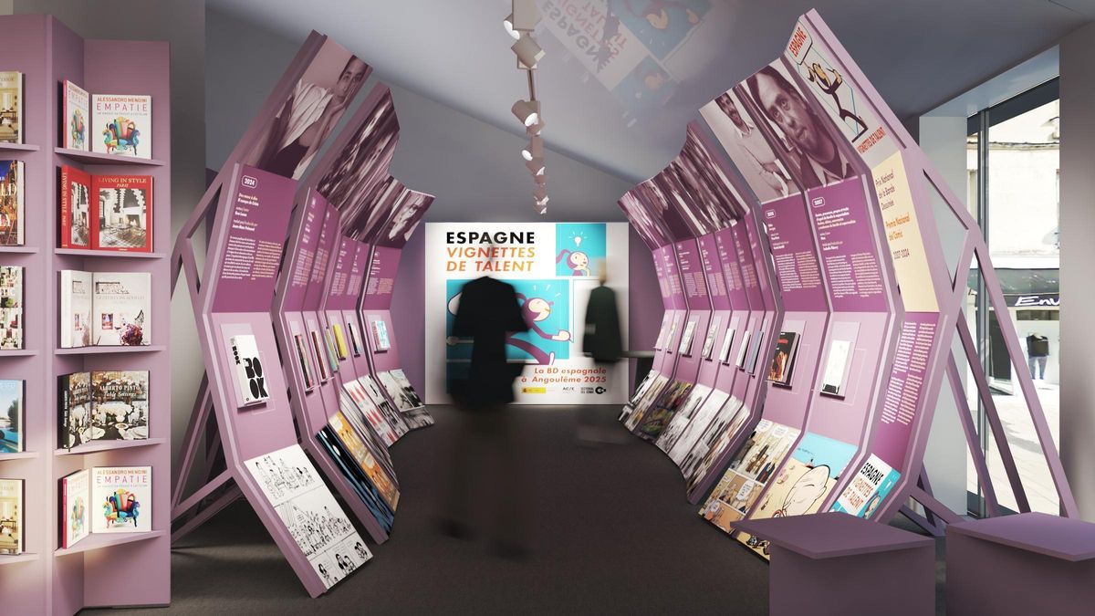 Recreación del pabellón español en el próximo Festival del cómic de Angulema, el principal certamen europeo del sector.