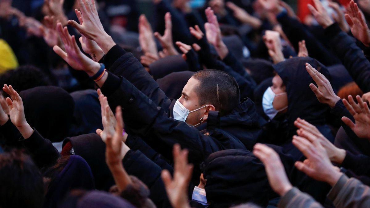 Manifestación en favor de Pablo Hasél en Madrid