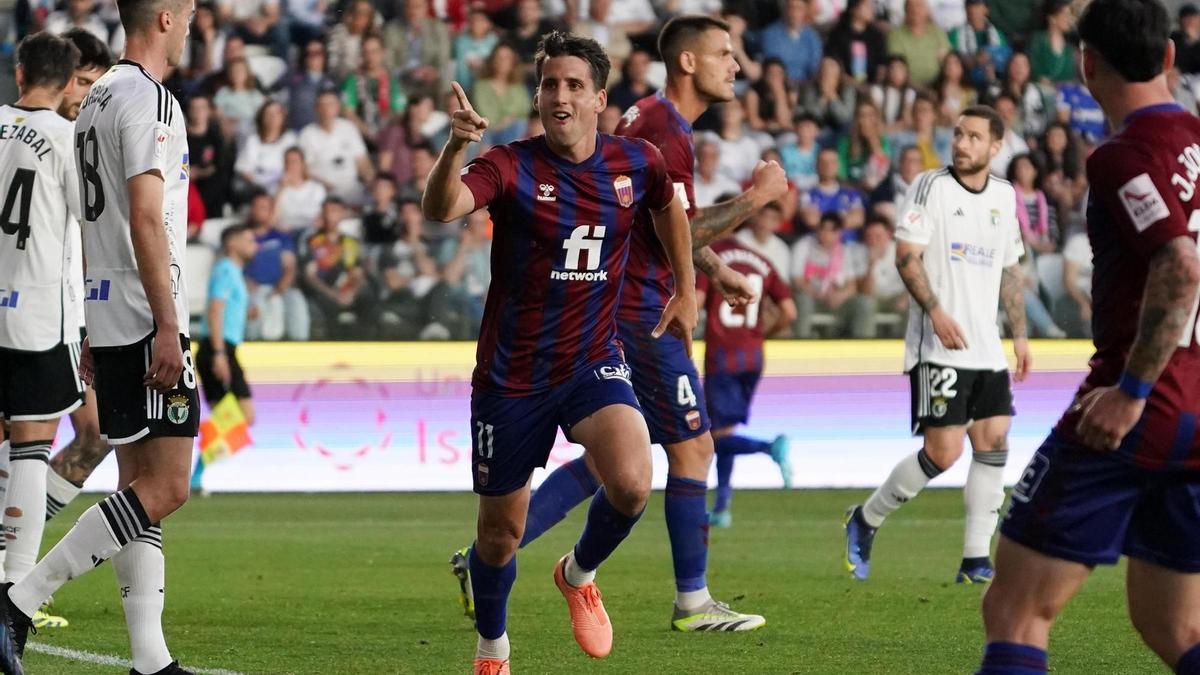 Juanto celebra su gol en Burgos
