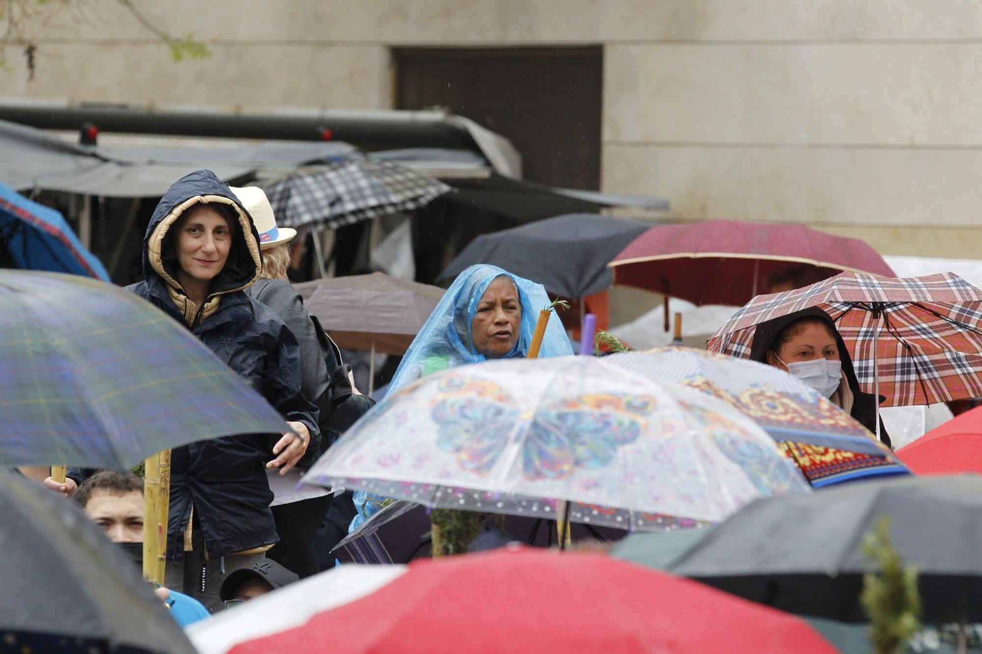 Miles de alicantinos acompañan a la Santa Faz en su peregrinación pese a la lluvia