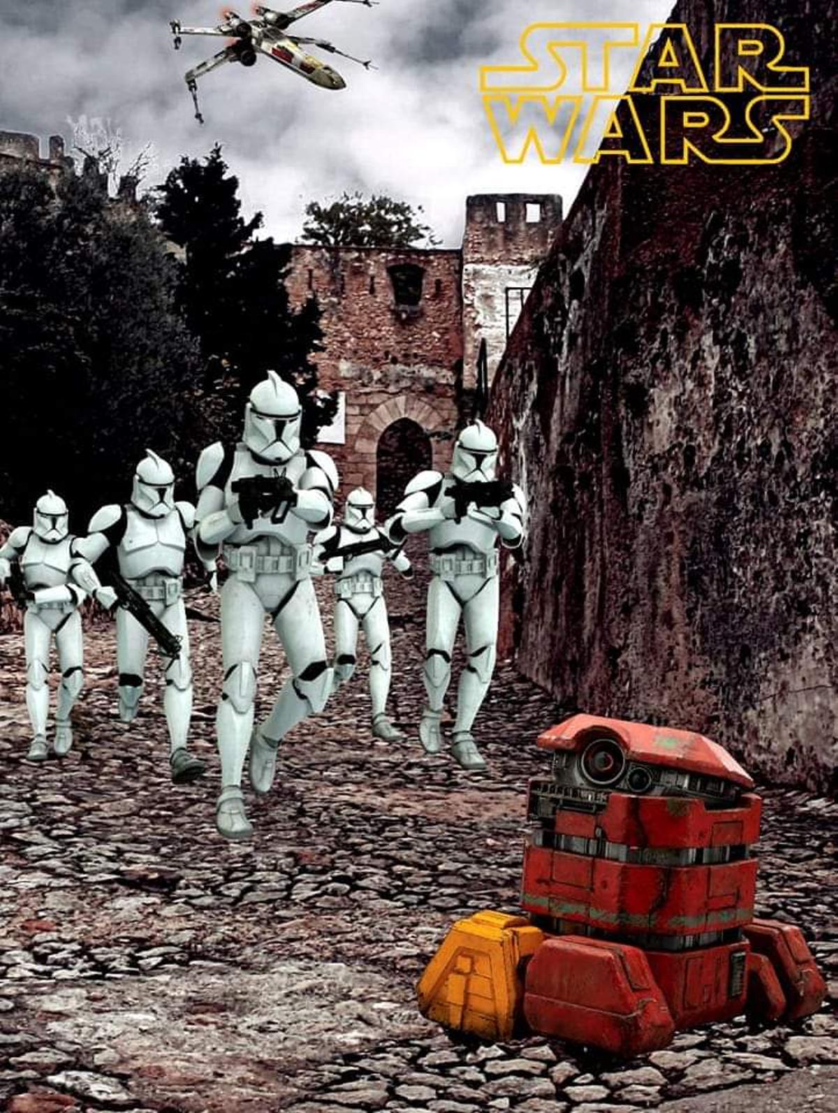 Un grupo de soldados de asalto -storm troopers- patrulla la fortaleza setabense.