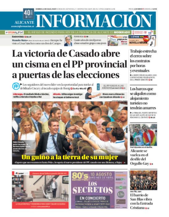 Estas han sido las portadas más destacadas de INFORMACIÓN en 2018