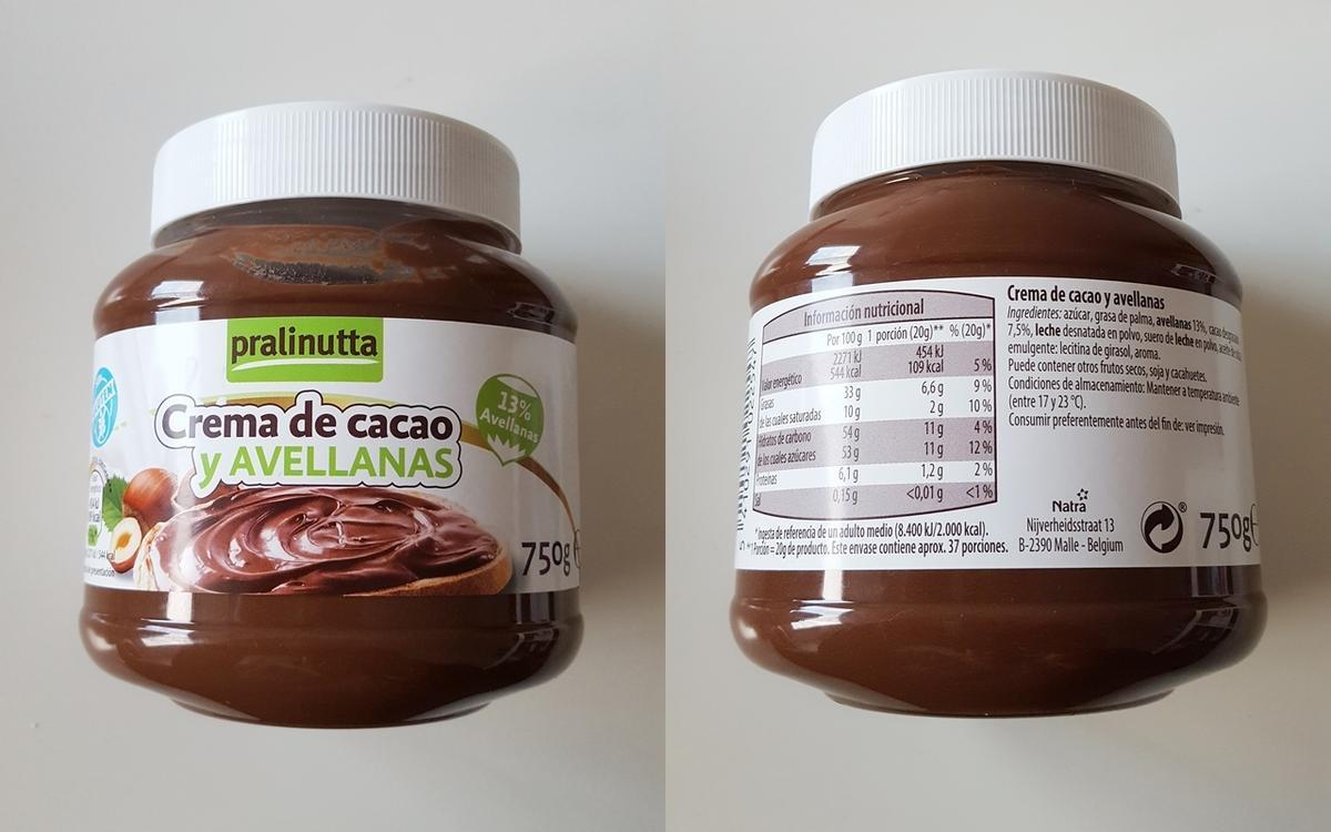 Crema de avellanas Mercadona