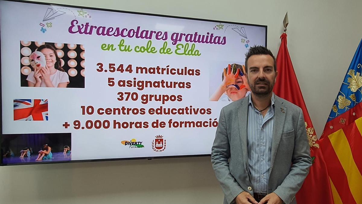 El concejal de Educación, Fernando Gómez, haciendo balance de las extraescolares gratuitas.