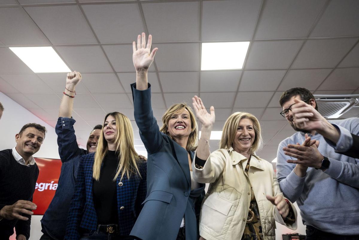 Pilar Alegría presentó su precandidatura a dirigir el PSOE Aragón, hace un año, en el pabellón de La Zaida.