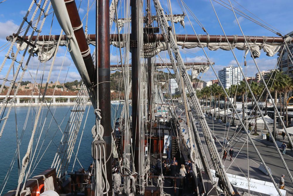 El galeón Andalucía, en el puerto de Málaga