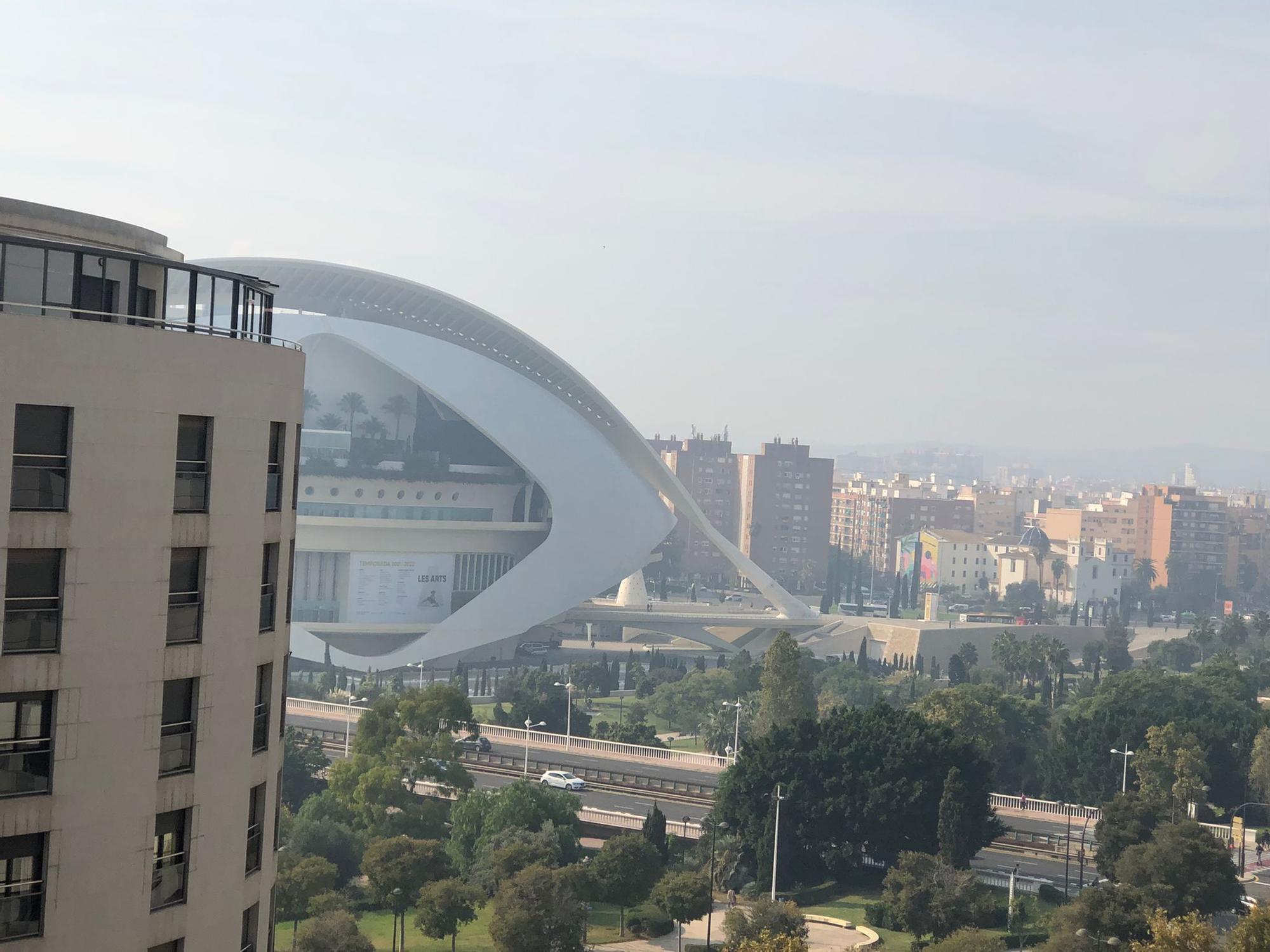 Humo en València por la quema de la paja del arroz