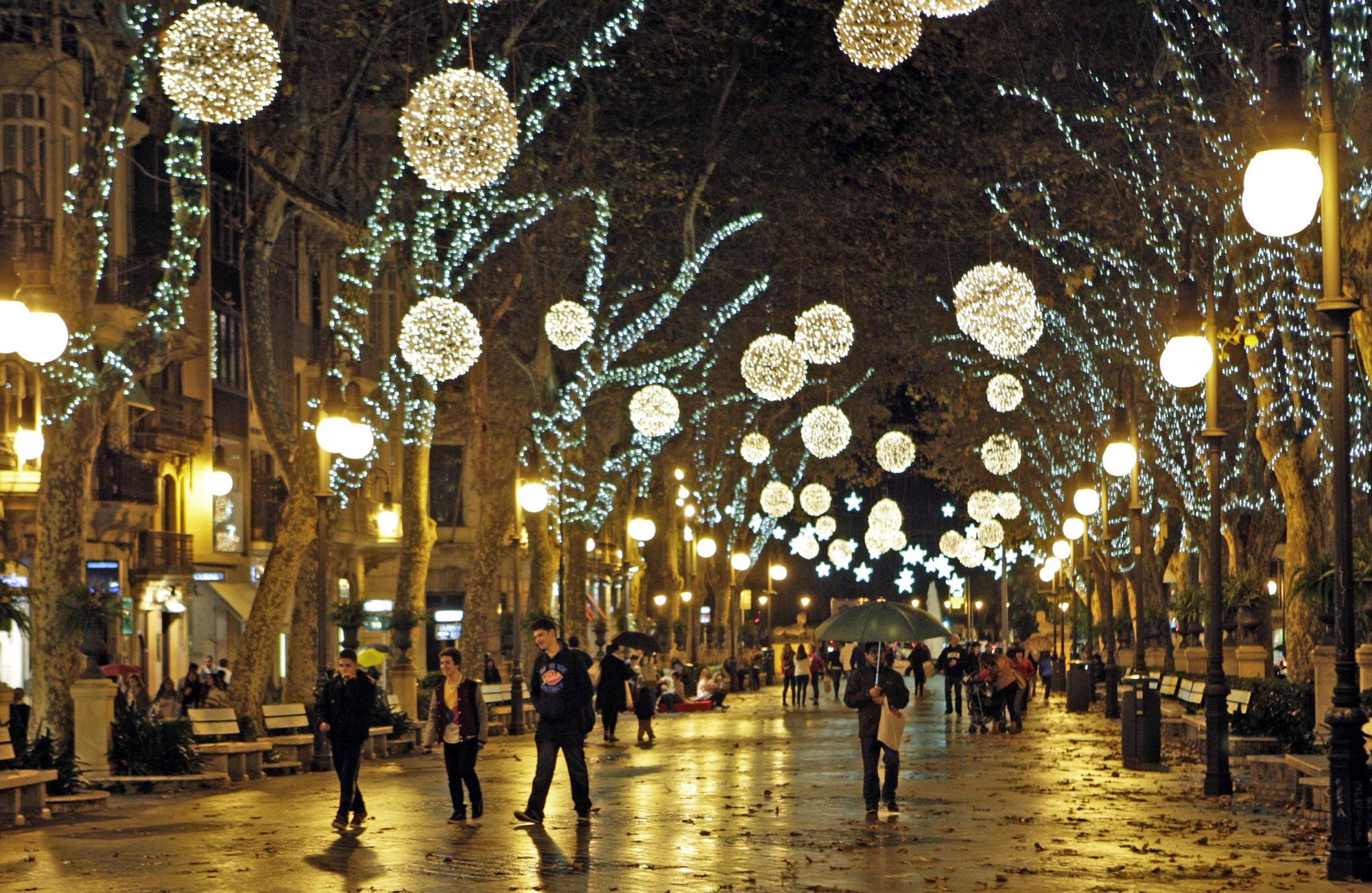 Así eran antes la luces de Navidad de Palma