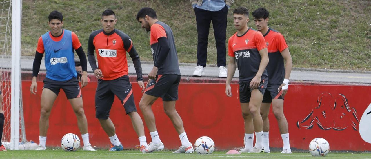 Un entrenamiento del Sporting esta semana en Mareo