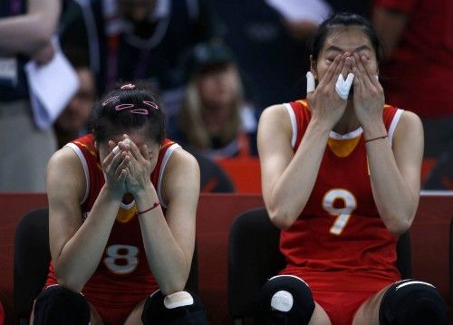 Las jugadoras chinas de voleibol  Wei y Yang