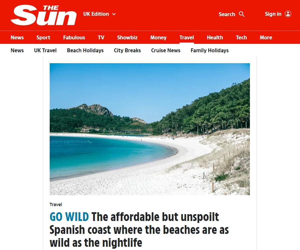 El artículo de 'The Sun' sobre A Coruña y Galicia