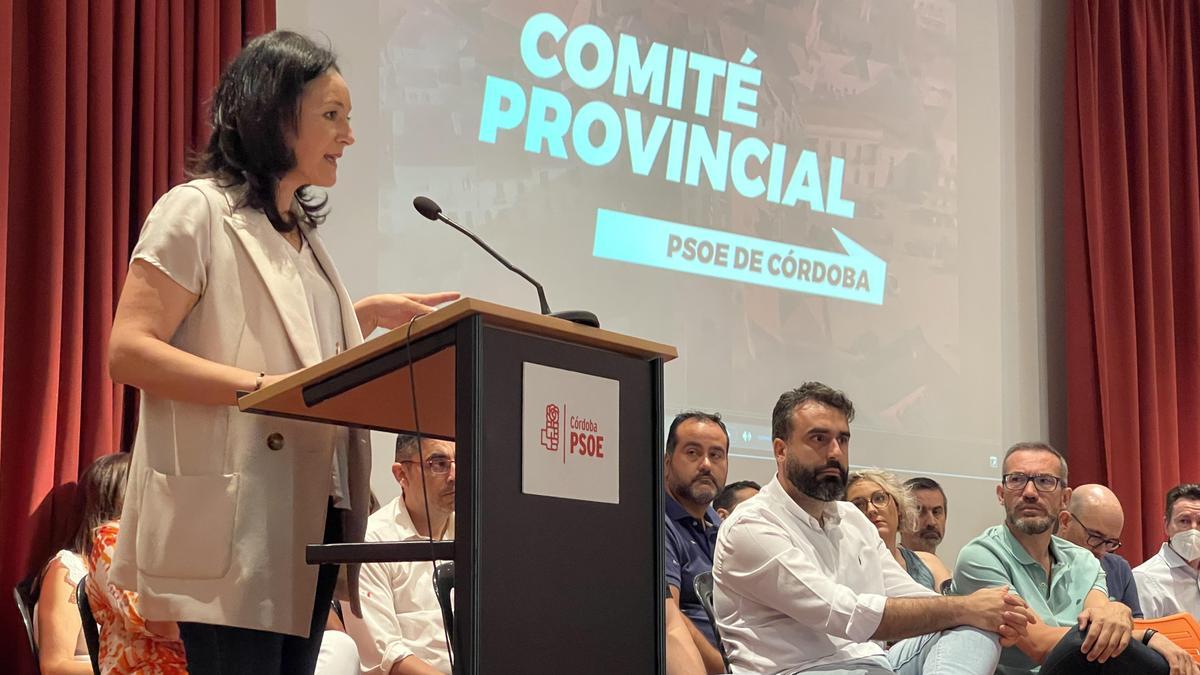 Rafi Crespín, durante su intervención en el comité provincial del PSOE de Córdoba.