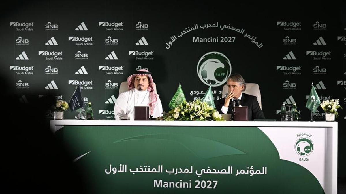 Roberto Mancini, en su presentación como seleccionador de Arabia Saudí.
