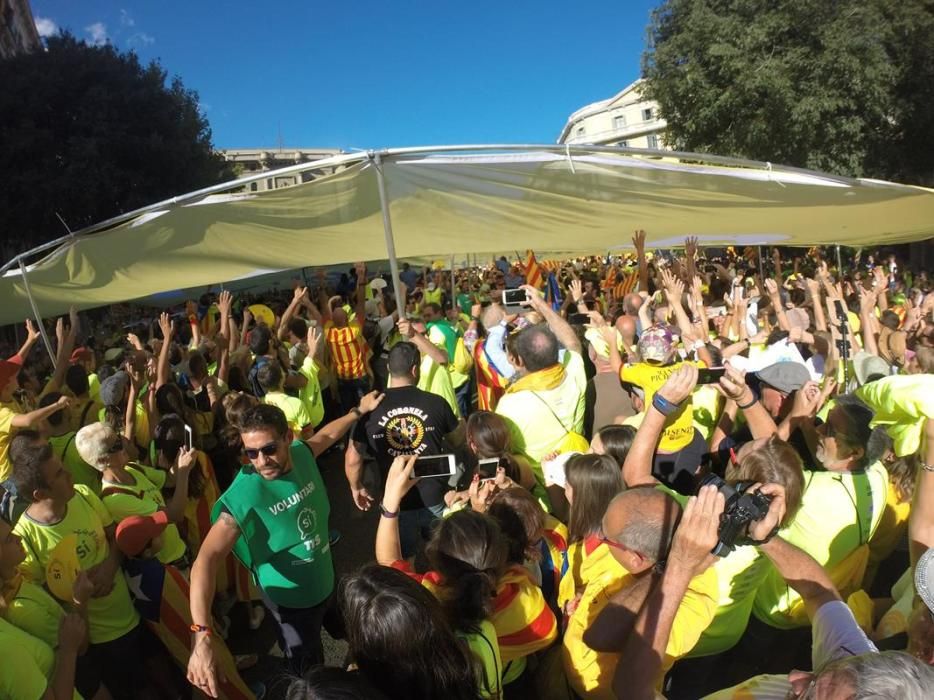 Els gironins a la manifestació de la Diada a Barcelona