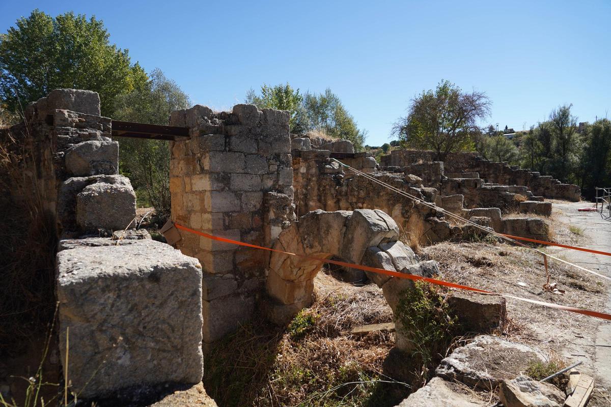 Obras del proyecto de consolidación de las aceñas de Gijón
