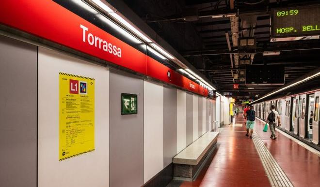 Estación de Torrassa de la L1 del metro de Barcelona.