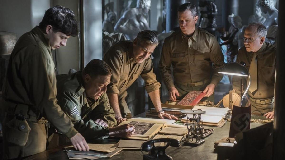 television pelicula cine  The Monuments Men  Dimitri Leonidas  John Goodman  George Clooney  Matt Damon and Bob Balaban  20170220