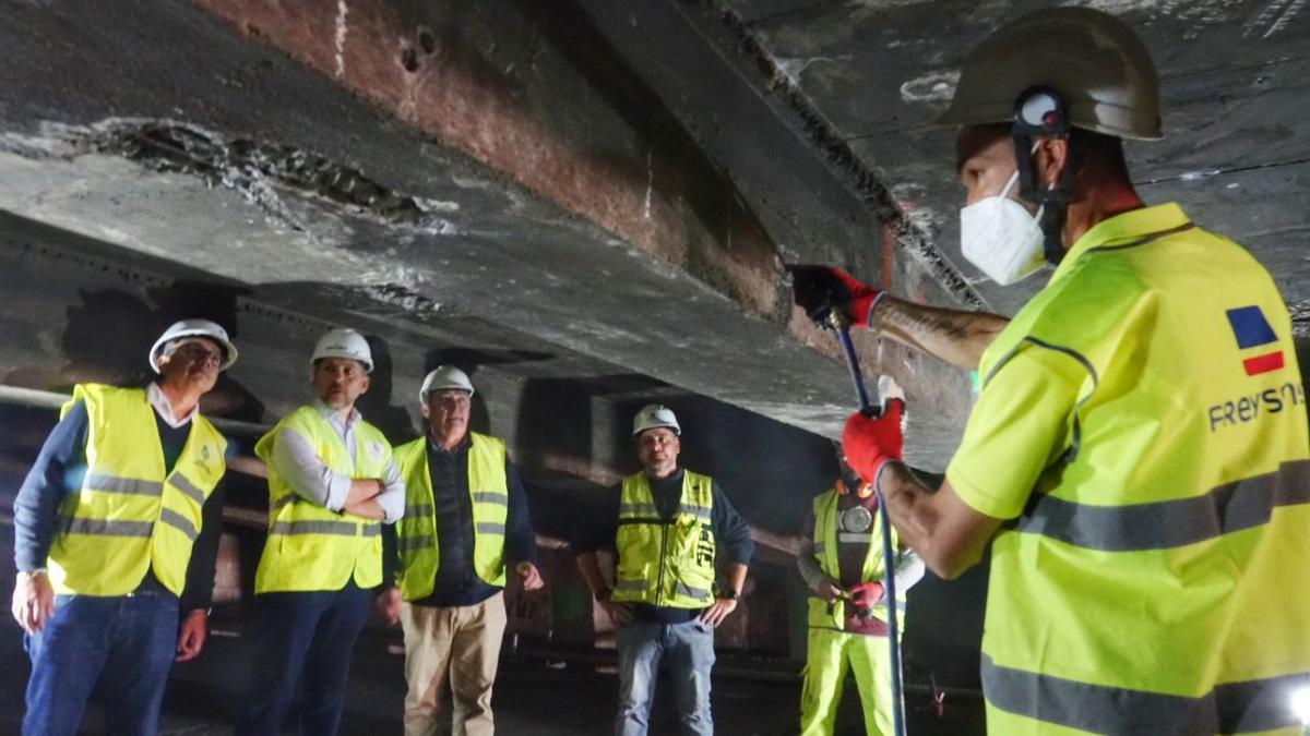 Obras de reparación del puente Bravo Murillo, en la capital.