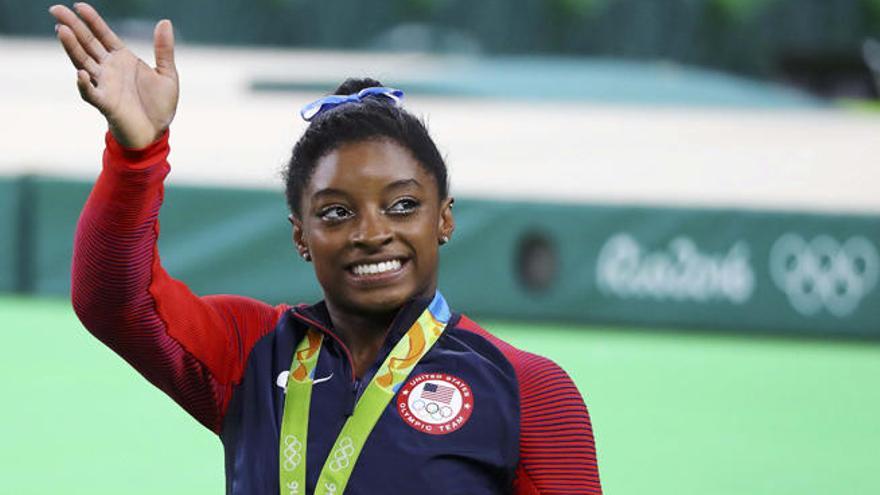 La gimnasta estadounidense Simone Biles.