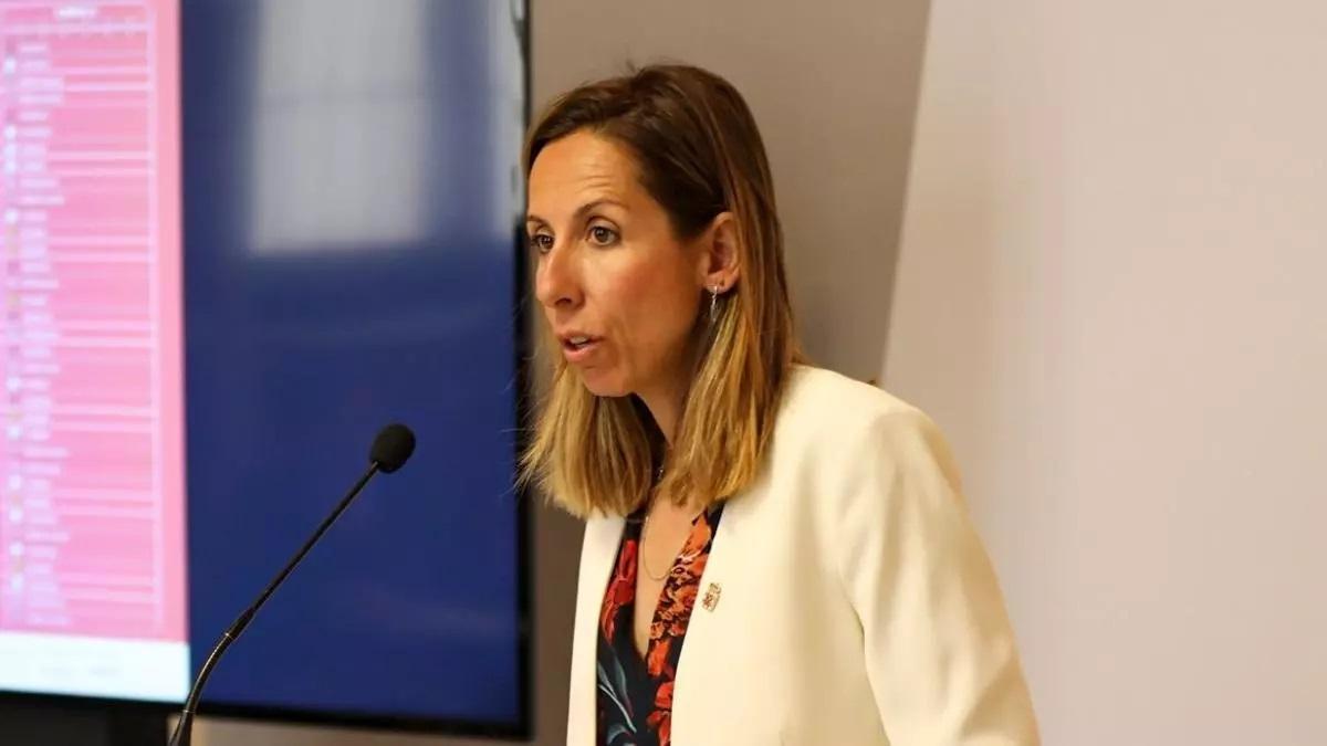 La edil socialista Esther Nevado comparece en una rueda de prensa