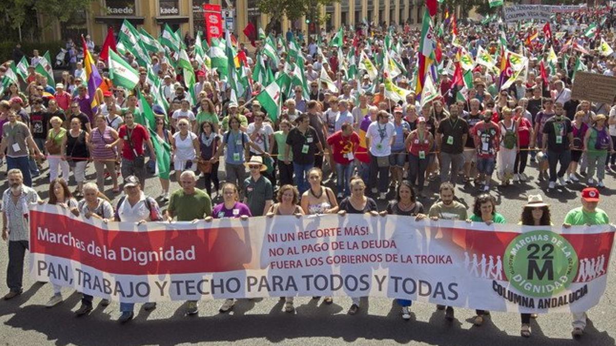 La manifestación de la 'Marcha de la Dignidad' de Sevilla.