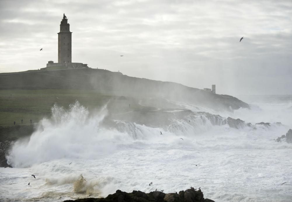 Temporal de viento en A Coruña