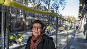 Maria Buhigas, arquitecta jefe del Ayuntamiento de Barcelona, el pasado lunes junto a las obras de la Rambla.