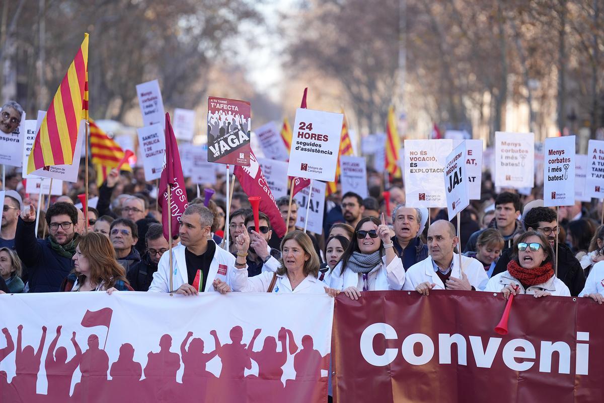Nuevo día de protesta de los médicos en Barcelona