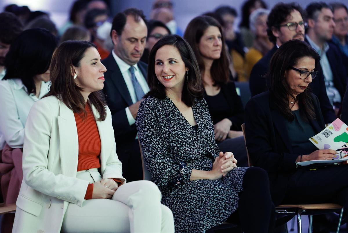 Irene Montero y Ione Belarra, este miércoles en un acto.