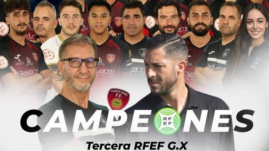 Cartel publicado por el Salerm Puente Genil nada más lograr el ascenso a Segunda RFEF.
