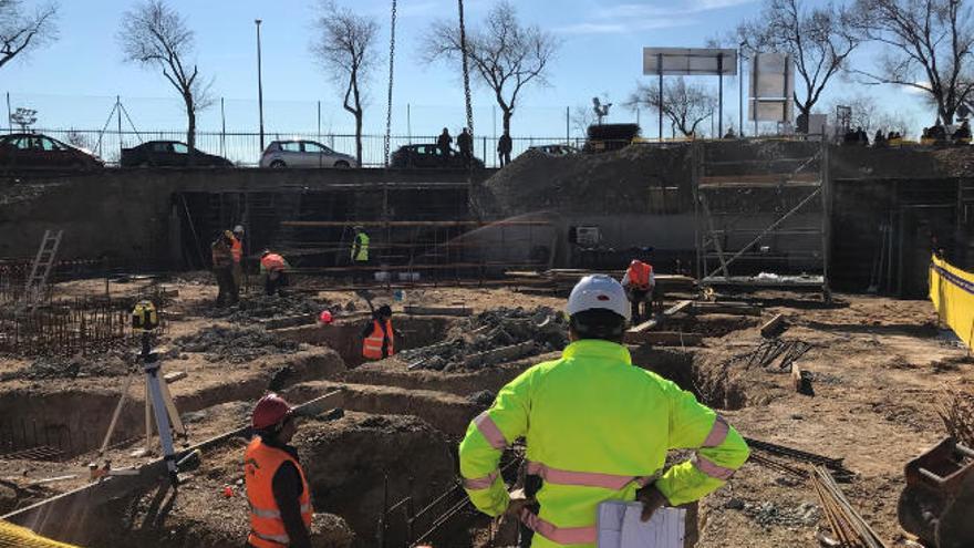 Trabajadores en una obra.