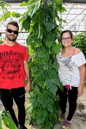 Dos jóvenes agricultores que cultivan, procesan y