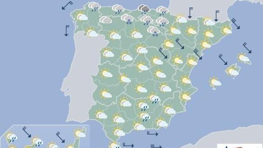 Cielos nubosos y lluvias débiles en el norte de Canarias