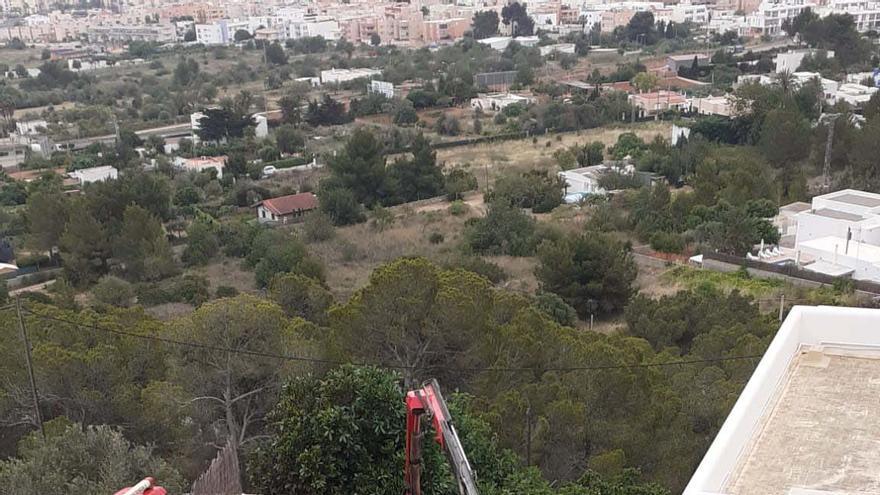 Un coche cae a una piscina del barrio de Cas Mut en Ibiza