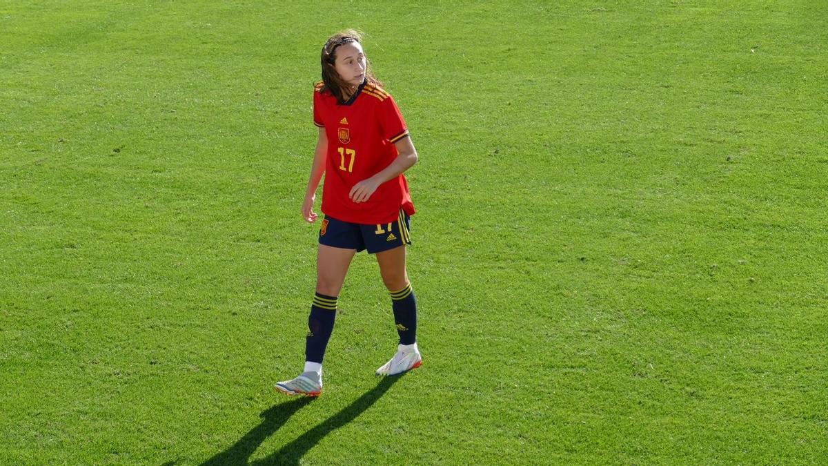 La cordobesa Alba Cerrato, en su partido de debut internacional.