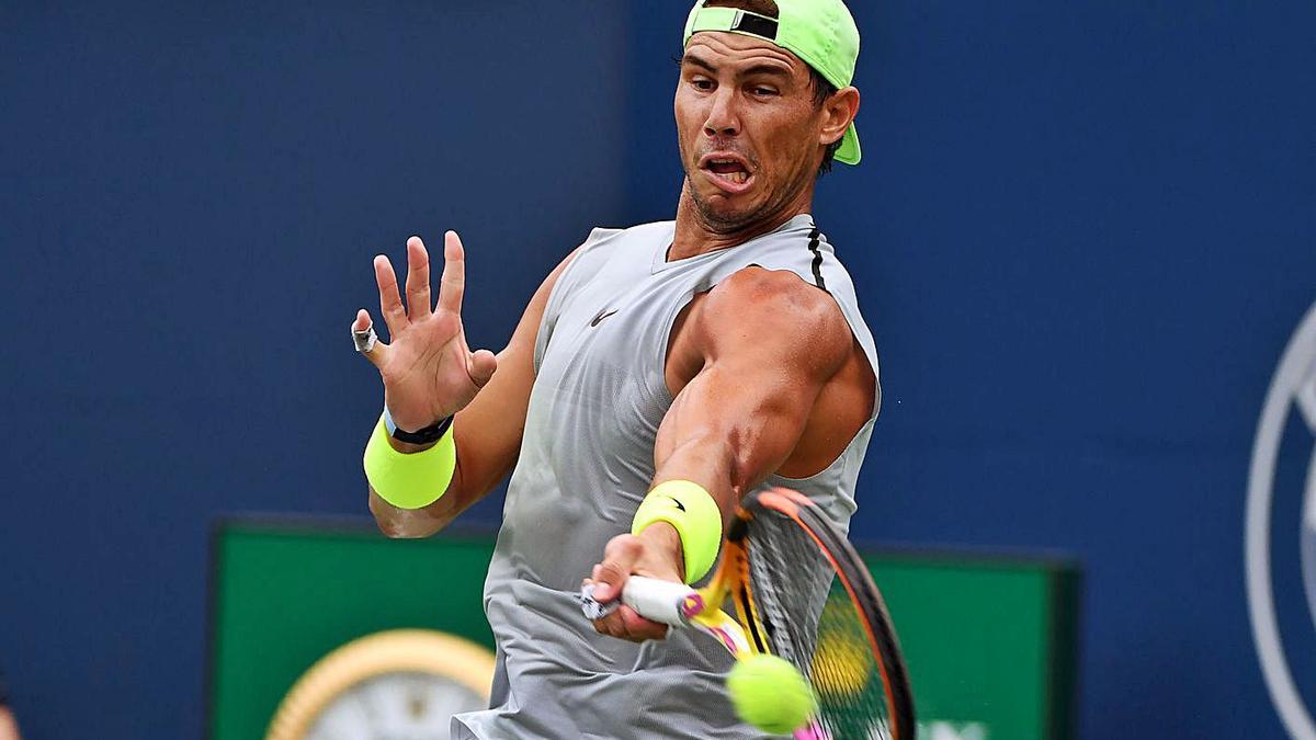 Nadal durante un entrenamiento en Toronto esta semana.  | EFE