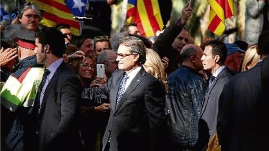 L&#039;expresident de la Generalitat, Artur Mas, moments previs a la seva declaració pel cas del 9-N.